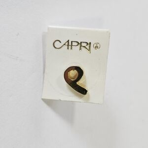 Capri Deadstock NWT Gold Vermeil on Sterling Silver Stamped 6 P Lapel Pin Brooch
